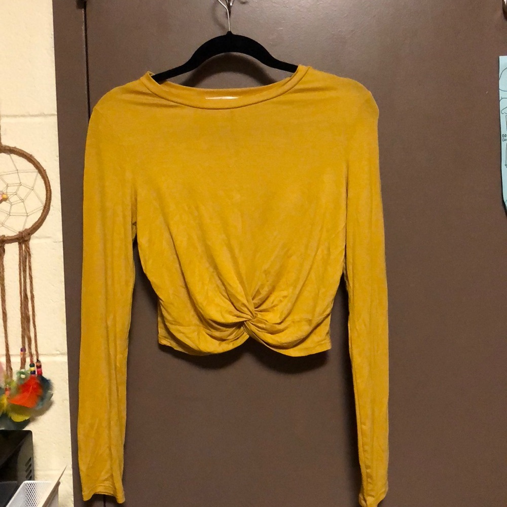 Mustard yellow crop top